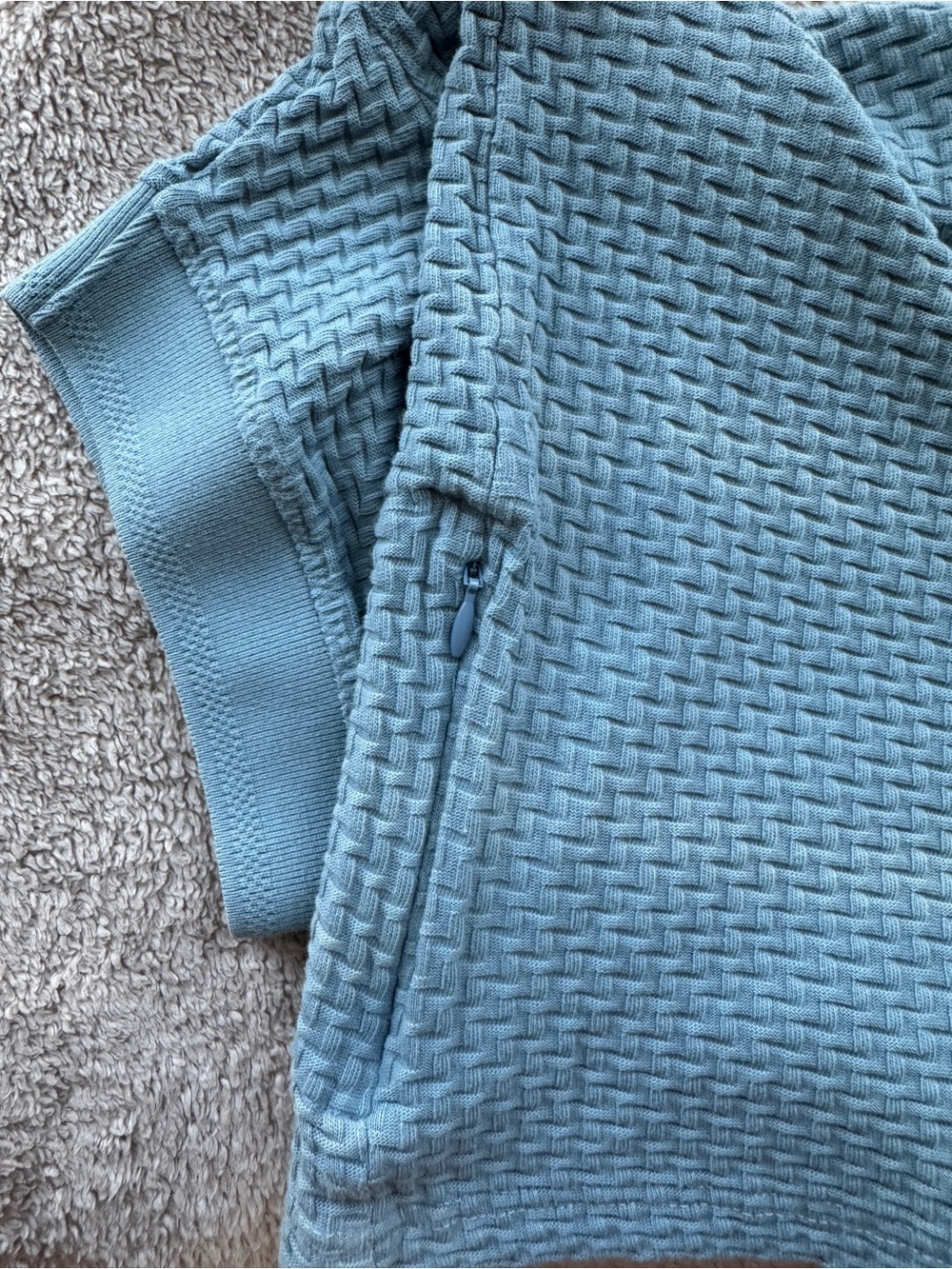 SEALSKINZ Men's XL Blue Organic Cotton Textured Knit Zip Polo UV Protection - Picture 4 of 7